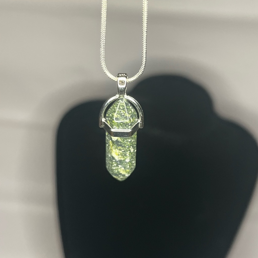 BOGO Green Spotted Crystal Necklace